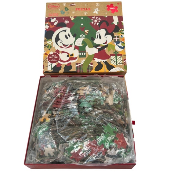 Disney Store Christmas Puzzle Mickey Mouse 500 Pc 19 x 22 Has Glitter New - Picture 8 of 8